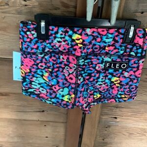 Fleo women’s athletic/gymnastics/tumbling shorts XS, Miami Leo